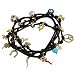 Lucky Charms Evil Eye Leather Wrap Bracelet and Necklace - Chocolate Brown