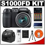 FujiFilm FinePix S1000fd Digital Camera with 4 AA Batteries + Case + Cameta Bonus Accessory Kit