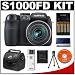 FujiFilm FinePix S1000fd Digital Camera with 4 AA Batteries + Case + Cameta Bonus Accessory Kit