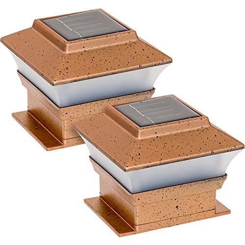 Reusable Revolution Solar Powered 4 x 4 LED Post Cap Light (Copper, 2 Pack)