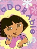 CharacterWorld Dora Adorable Flowers Fleece Blanket