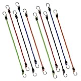 10-Piece Virgin Rubber 12" Mini Bungee Cords