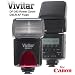Vivitar DF383 Digital TTL Shoe Mount Power Zoom /Swivel /Bounce Auto-Focus Flash for Canon TTL, Guide Number 45m (147')