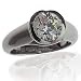 Stainless Steel Ring with Bezel Set Solitaire Diamond Cut Signity® Stone Cubic Zirconia