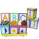 A B C's and 1 2 3's Baby Gift Basket for Boys or Girls