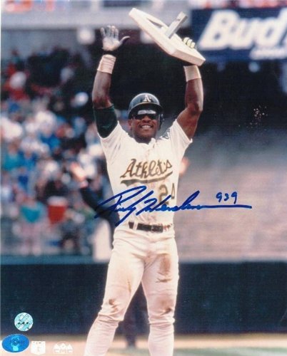 Rickey Henderson Autographed/Hand Signed Oakland Athletics 8x10 Photo Inscribed ''939''