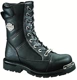 Men's Harley Davidson COMBAT 9" EVA Grain Leather Zip Lace Up Biker Boots