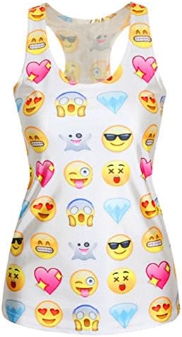 Women In Love Emoticons Printed Small Size Tank Top