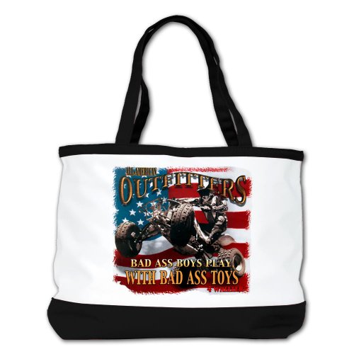 Shoulder Bag Purse (2-Sided) Black All American Outfitters Bad Ass Boys Play Bad Toys