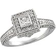 14K White Gold Diamond Engagement Ring - 1.20 Ct.