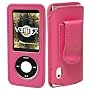 iPod nano 5G Accessories. Premium Pink iPod Nano 5th Generation Leather Case with Belt Clip