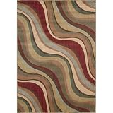Nourison Zanibar Multicolor Waves 2.3-Feet by 8-Feet Polyacrylic Runner Rug