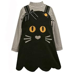Bonnie Jean Toddler Girls Boutique Black Cat Dress Set 2T-6X