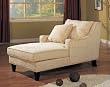 Coaster Comfortable Microfiber Chaise Lounger, Light Beige
