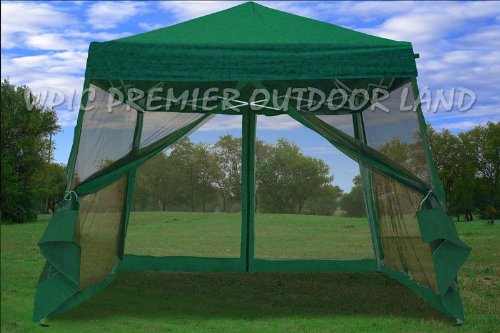 8x8 / 10x10 Pop up Canopy Party Tent Gazebo Ez with Net Green