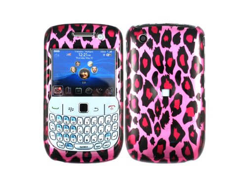 Leopard Hot Pink Faceplate Case Cover for Blackberry Curve 8520 8530