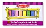 Melissa & Doug Jumbo Rainbow Triangular Chalk Set - 10 Sticks