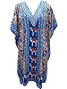 Kaftans Caftan Blue Elephant Row Maxi Dress Beach Coverup Boho Holiday Gift