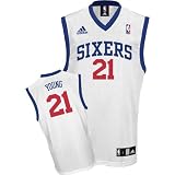 Adidas Philadelphia 76Ers Thaddeus Young Youth (Sizes 8-20) Replica Home Jersey Large