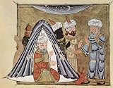 Arab painters around 1335 (Maqamat (assemblies) of the al-Hariri, scene: Al-Harith speaks with the splendidly dressed Ab