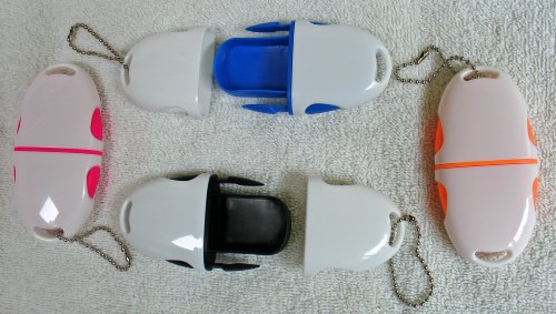 Pill Box Key Chain - For Pills, Medications Storage