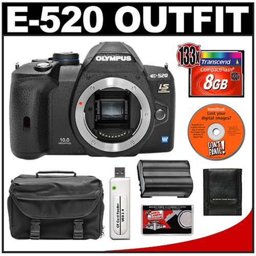 Olympus Evolt E-520 Digital SLR Camera Body with 8GB CF Memory Card + BLM-1 Battery + Cameta Bonus Accessory Kit