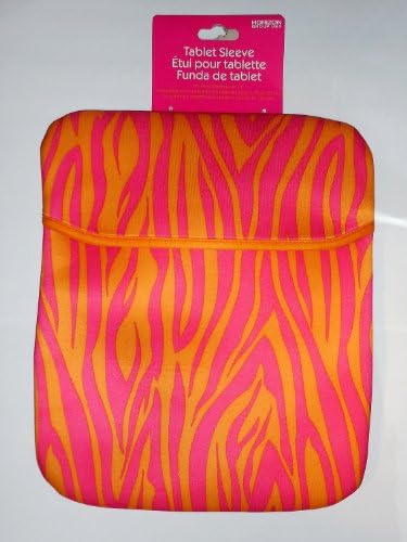Neoprene Orange Pink Zebra Tablet Sleeve Fits Most Tablets up to 10" New