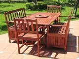 6pc Outdoor Wood Patio Dining Set