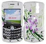 Hard Green Purple Flowers Case Cover Faceplate Protector for Blackberry Cur ....