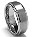 King Will BASIC 8mm White Tungsten Ring Wedding Band Step Edge Brushed Center Any Size 10