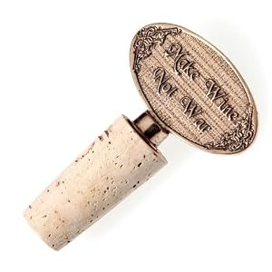 Make Wine Not War Cork Wine Bottle Stopper