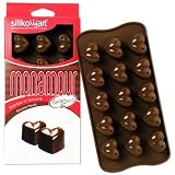 Silicone Chocolate Mold: "Monamour" (Heart Shape) 30mm x 22mm x 25mm Deep, 10 Milliliters, 15 Cavities (Totaling 150milliliters)