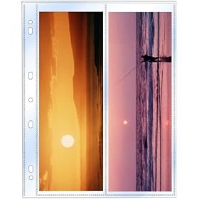 StoreSMART - Photo Page for 3-Ring Binders - Archival-Safe Plastic - Two 4 x 11 1/2 pockets - Holds four panoramic photos - 25 Pack - CF42B-25