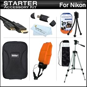 Click here to buy Starter Accessories Kit For The Nikon COOLPIX AW100 Waterproof Digital Camera Includes... by Butterfly.