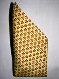 CLOVER PRINT YELLOW Silk Handkerchief, 100% Silk - by Royal Silk
