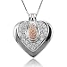 18k Gold White and Rose Pink Diamond Heart Pendant Necklace (GH, SI, 0.25 carat)