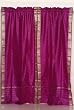 Indo Violet red Rod Pocket Sari Sheer Curtain (43 in. x 84 in.)