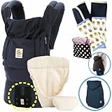 エルゴベビー抱っこ紐 (ベルト付）防寒セット オリジナル/オーガニック・ネイビーミッドナイト・インサート3III 【日本正規品2年間保証-SG認定】(マルチプルカバー＋よだれパッド+収納ポーチ）CRE