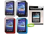 Crazyondigital 4 TPU Cases with Screen Protector for Samsung Galaxy Tab P1000. Bonus Free Wristband Included