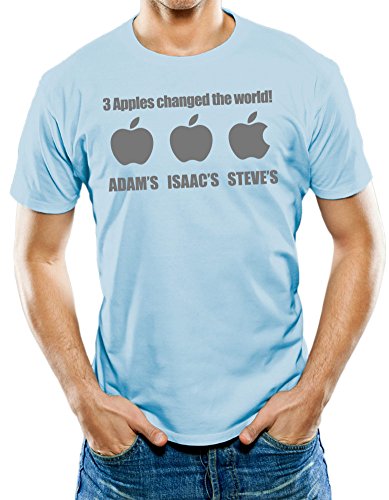 Universal Apparel Men's 3 Apples Changed the World Adam Isaac Steve T-Shirt