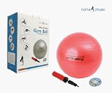 Gym Ball - 45cm (Red) with DVD and Double Action Hand Pump