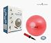 Gym Ball - 45cm (Red) with DVD and Double Action Hand Pump