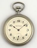 Dueber Swiss Mechanical Pocket Watch with Satin Chrome Open Face Case