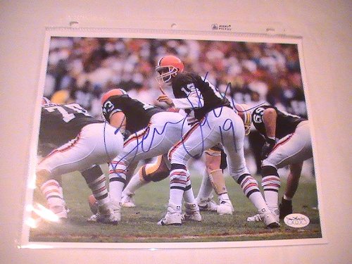 BERNIE KOSAR SIGNED AUTOGRAPHED 8-10 PHOTO CLEVELAND BROWNS COA + HOLOGRAM JSA