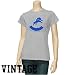 Detroit Lions Ladies Ash Basic Round Logo Vintage T-shirt