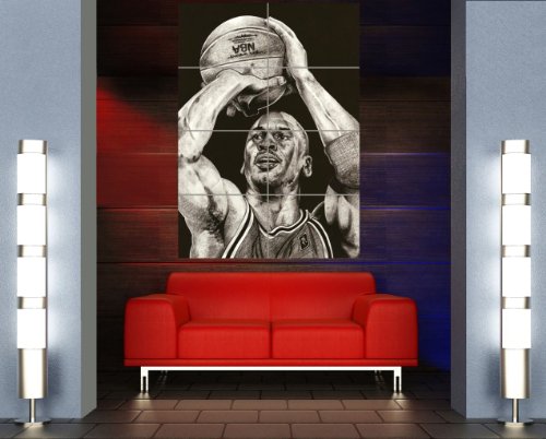 MICHAEL JORDAN SKETCH BASKETBALL NBA CHICAGO BULLS GIANT POSTER PRINT MR234