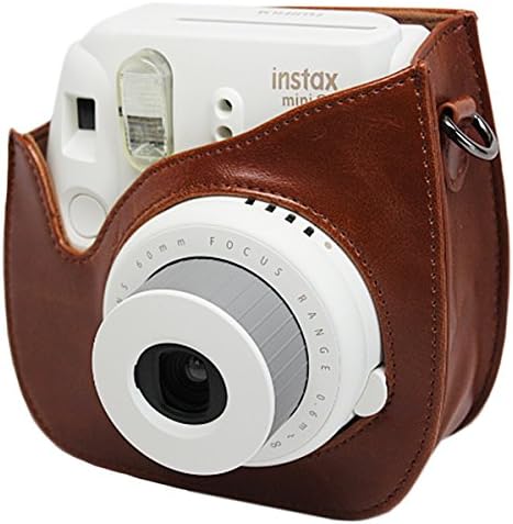 Fujifilm Instax Mini 8 Instant Camera Accessories Bundle [Includes: Vintage Brown Case, Shoulder Strap, Blue Photo Album, Clear Photo Stand for Instant Film Photos, Colorful Frames with Clips and Rustic Twine Rope for Hanging]