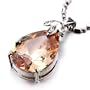 Pugster Light Orange Crystal Drop Pendant Necklace
