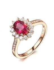 Natural 1.05ctw Ruby(Red,VS1) 0.35ctw VS-H Diamonds 18K Rose Gold Engagement Wedding Ring