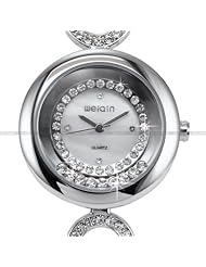 Silver Watches For Women Classic Crystal Bracelet Stainless Steel Quartz Watch Fashionable, very charming for all occasions